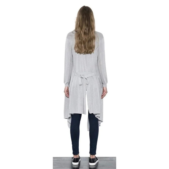 Anthropologie One Grey Day Vesper Cardigan Sweater Belted Duster Draped Gray XS - Picture 15 of 16